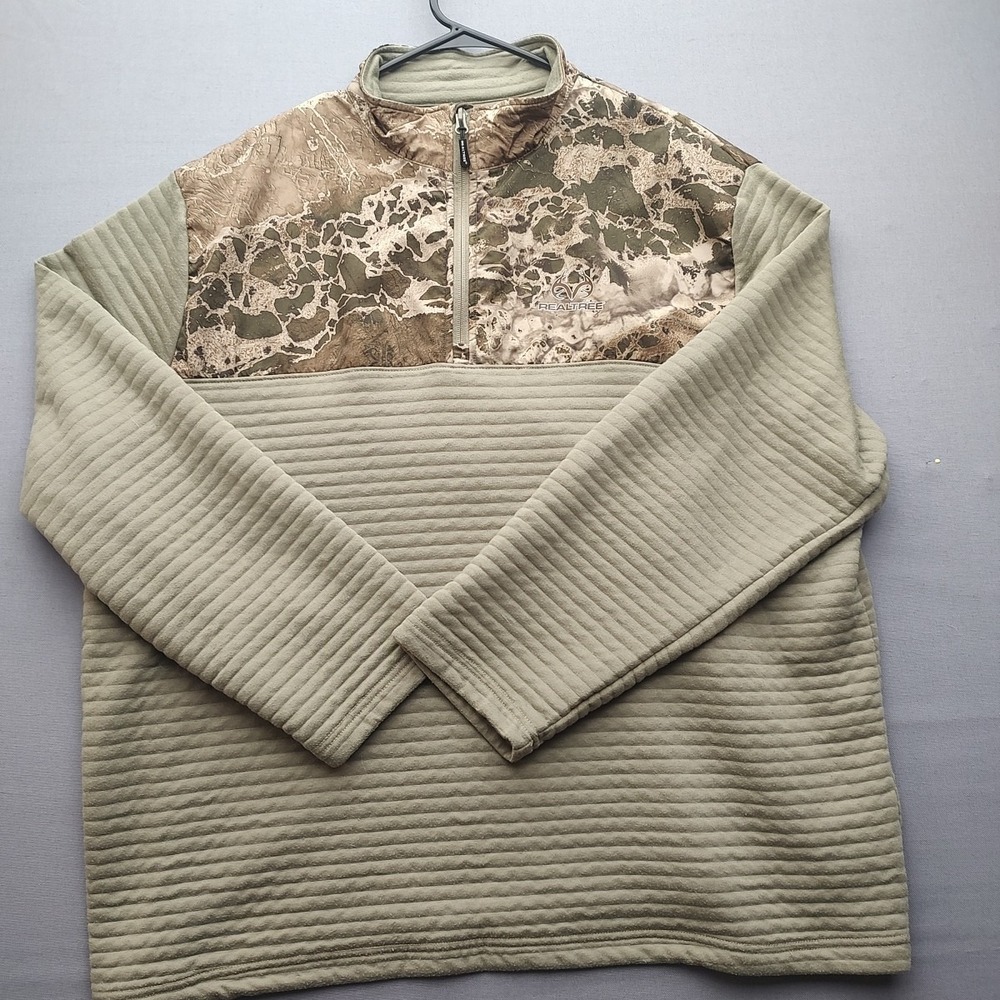 Men's Realtree Camouflage Shirt 3 XL Green Pullover Long Sleeve